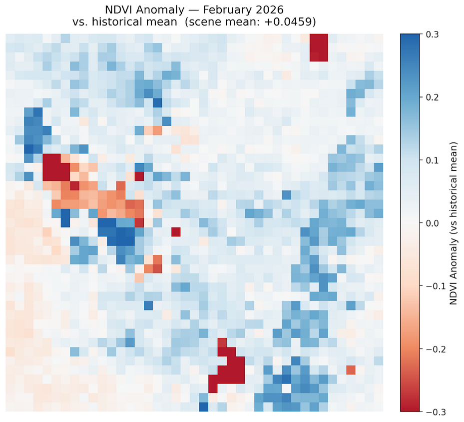 February 2026 NDVI Anomaly Map
