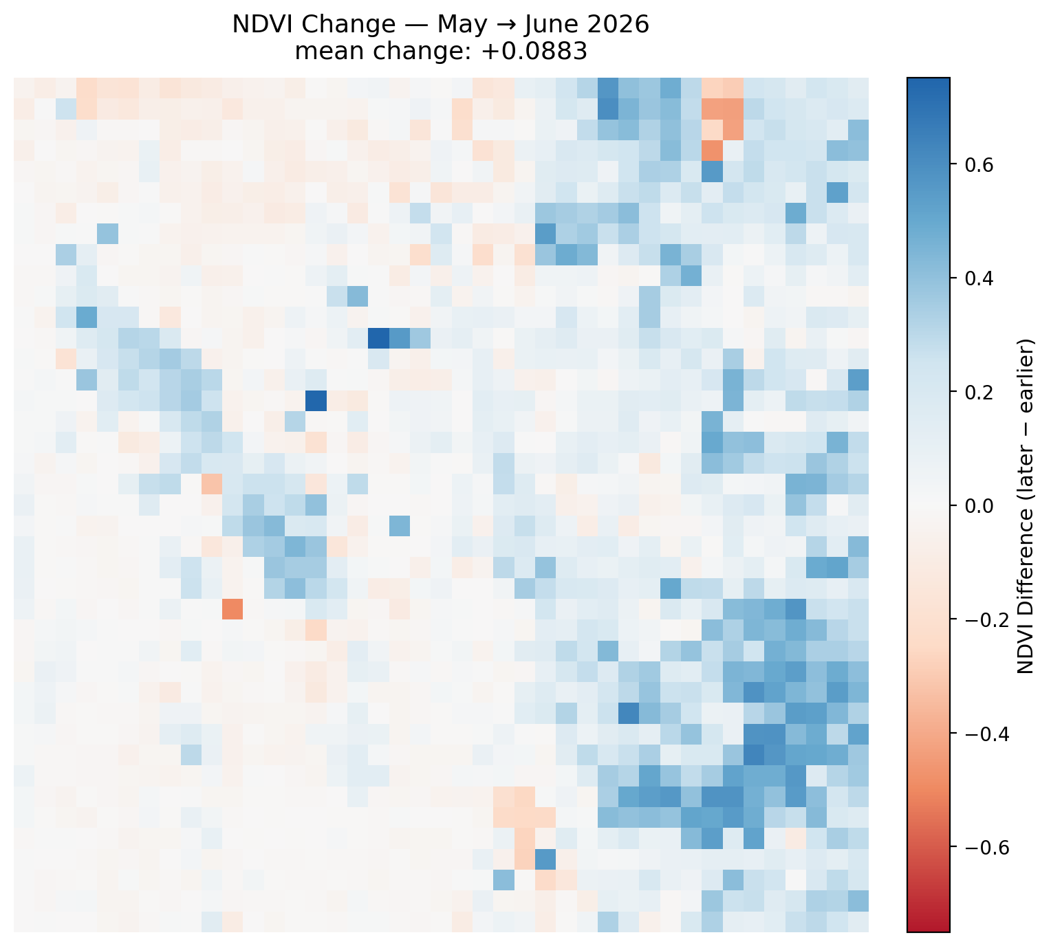 May 2026 to June 2026 Difference Map